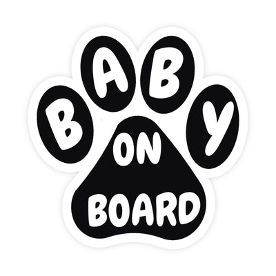 Baby On Board Cute Dog Paw Sticker
