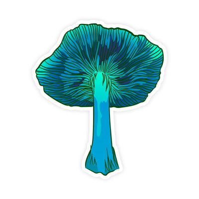 Blue Hand Drawn Illustrated Mushroom Sticker