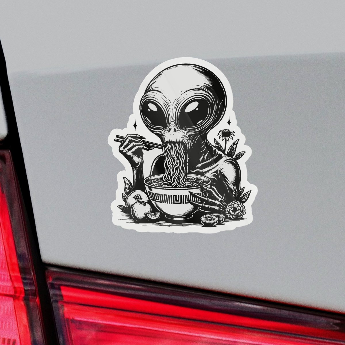 Alien Ramen Sticker - stickerbull