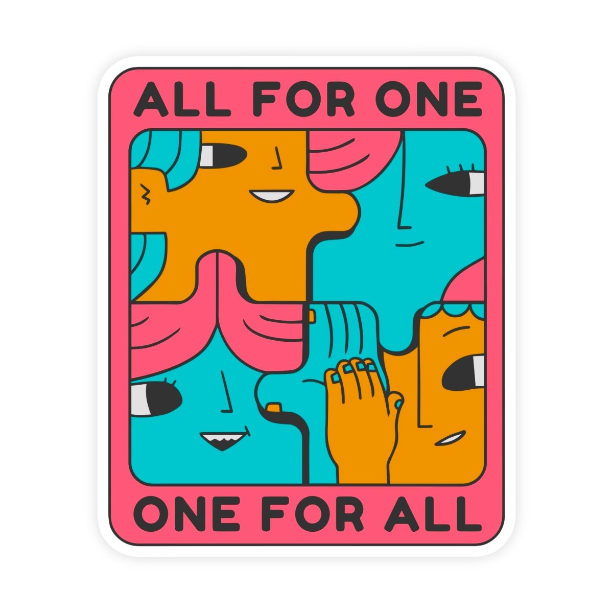 All For One & One For All Vintage Mental Health Sticker - stickerbull