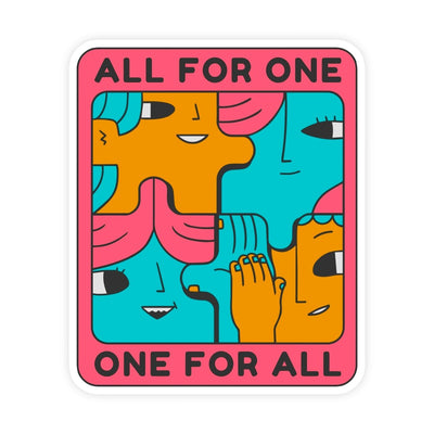 All For One & One For All Vintage Mental Health Sticker - stickerbullAll For One & One For All Vintage Mental Health StickerStickersstickerbullstickerbullSage_AllForOneAll For One & One For All Vintage Mental Health Sticker