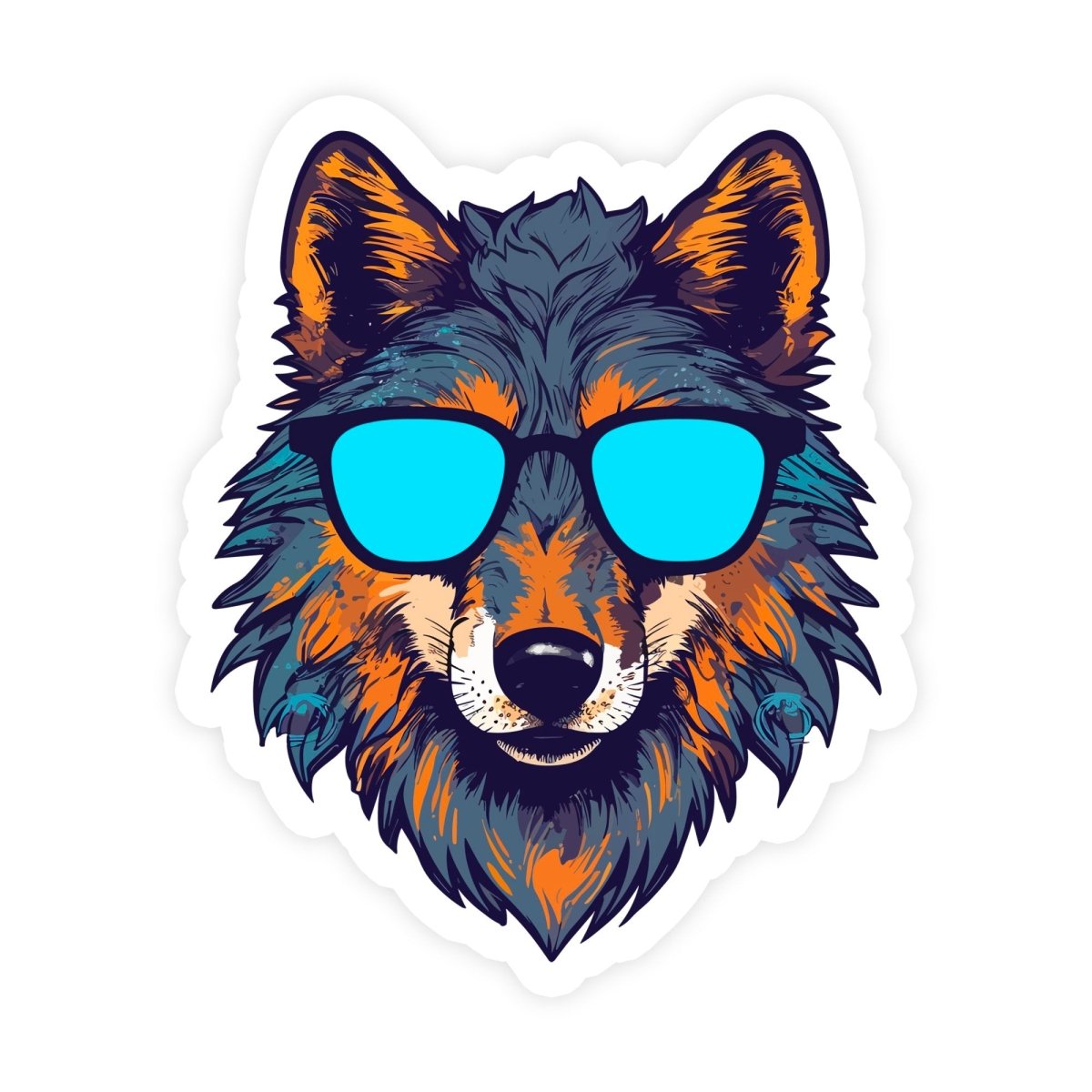 Cool Fox With Glasses Sticker - stickerbull