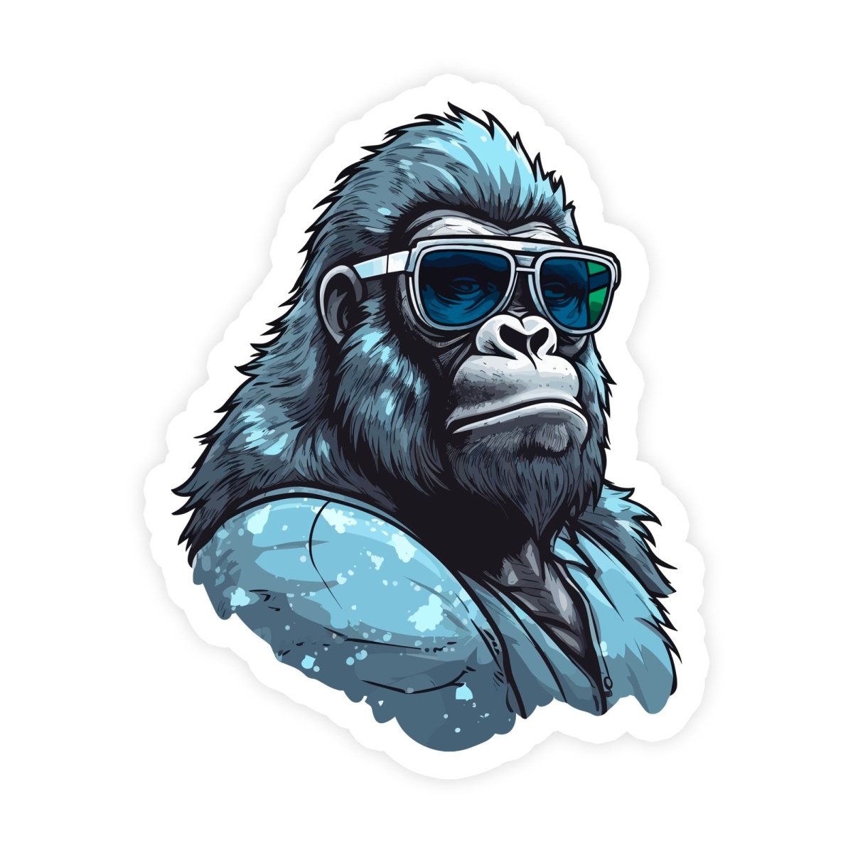 Cool Gorilla With Glasses Sticker - stickerbull