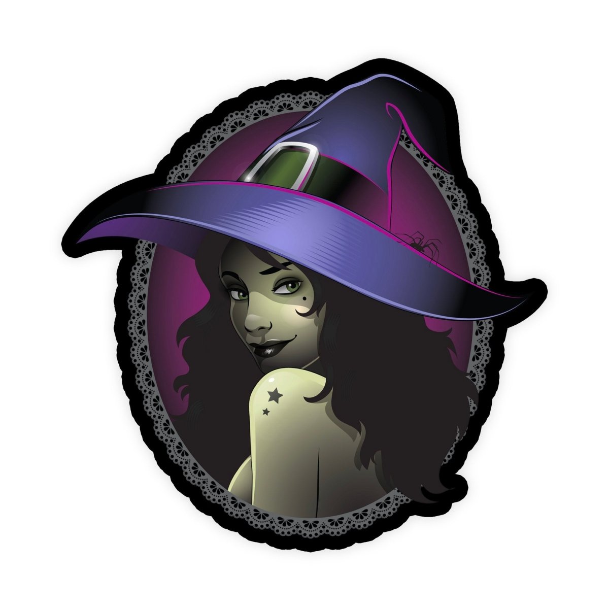 Cute Halloween Witch In Costume Sticker - stickerbull