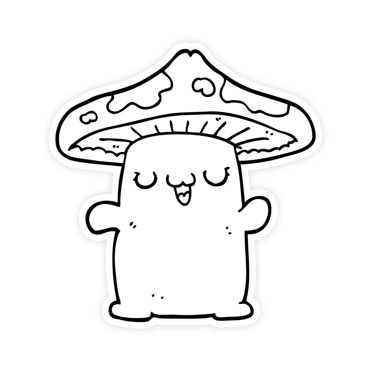 Cute Smiling Mushroom Sticker - stickerbull