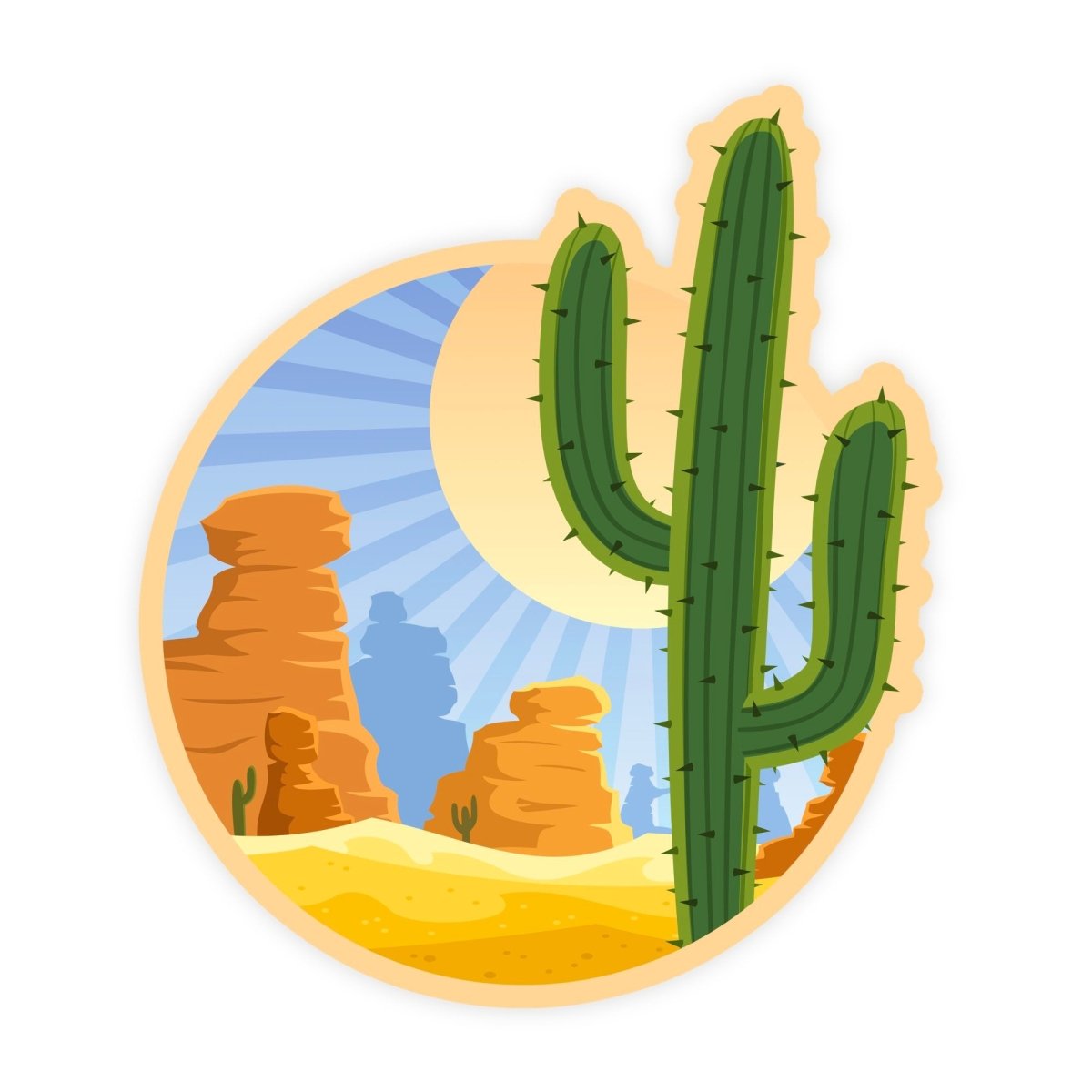 Desert Sunrise Nature Sticker - stickerbull