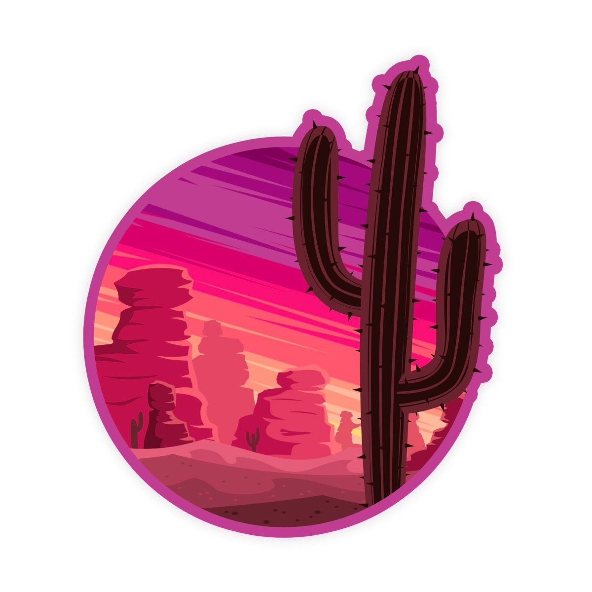 Desert Sunset Nature Sticker - stickerbull