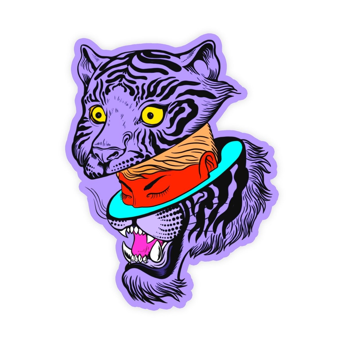 Graffiti Girl Eye Of The Tiger Sticker - stickerbull