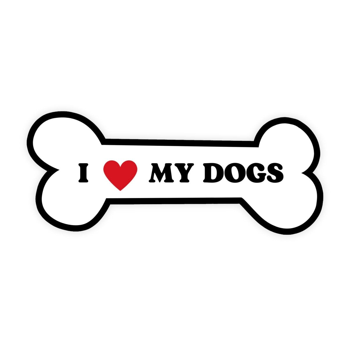 I Heart My Dogs Cute Bone Bumper Sticker - stickerbull