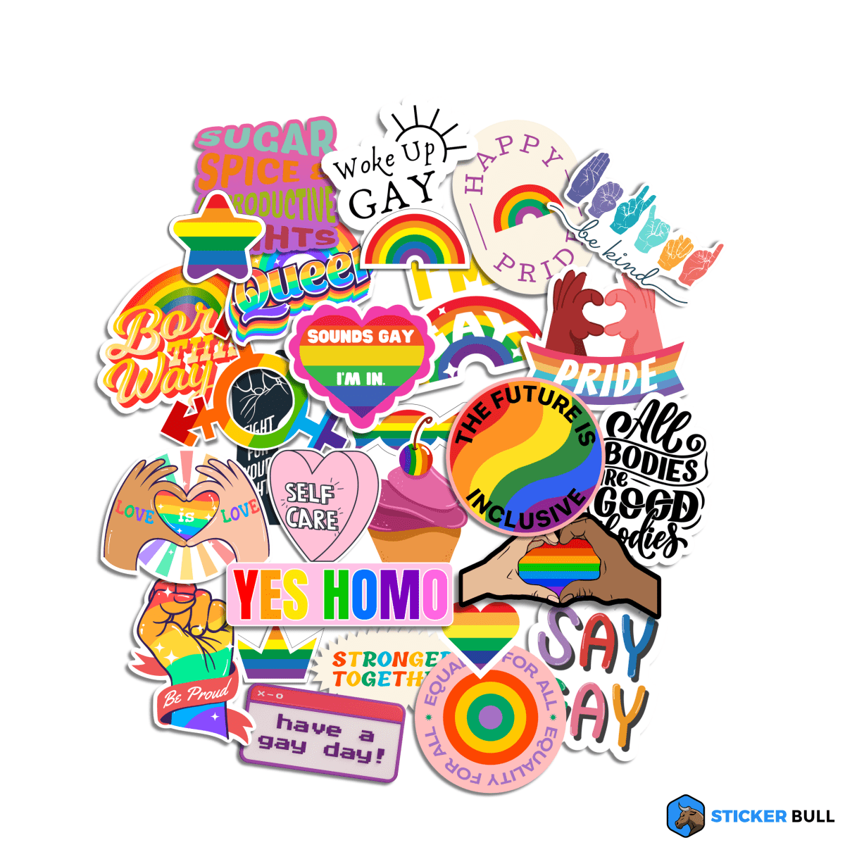 LGBTQIA+ Sticker Pack Pride Month Stickers - stickerbull