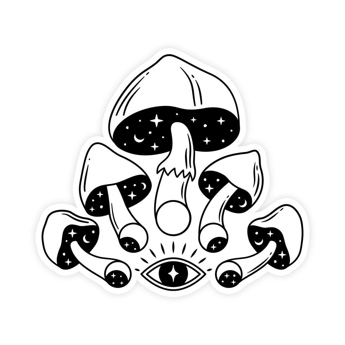 Mystic Occult Third Eye Vintage Mushroom Sticker - stickerbull