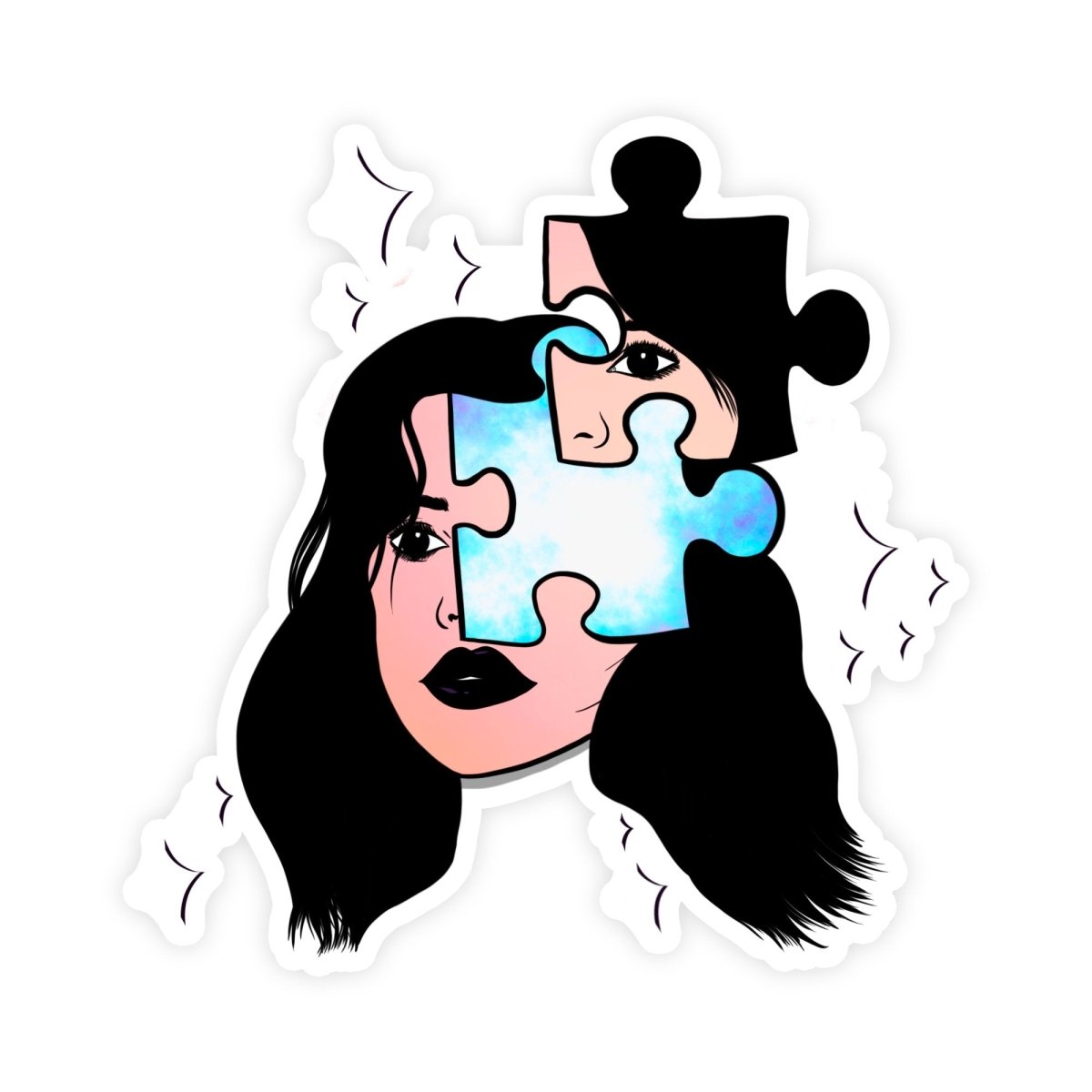 Piece Of Mind Mental Health Puzzle Sticker - stickerbull