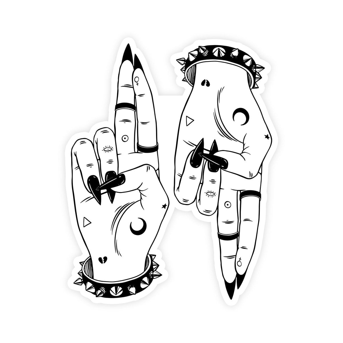 Vintage Occult Mystic Witch Hands Sticker - stickerbull