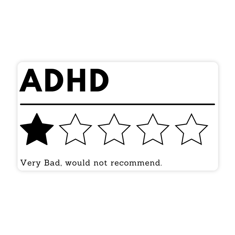 ADHD Do Not Recommend Mental Health Meme Sticker