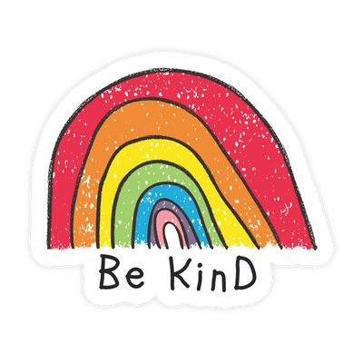 Be Kind Rainbow Mental Health Sticker Meme Sticker Sticker Bull 3.5" inch sticker