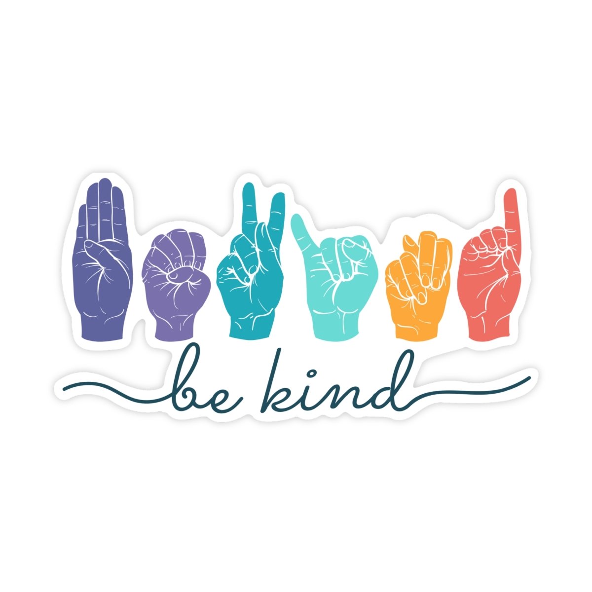 Be Kind Sign Language ASL Sticker | Sign Language Stickers – stickerbull