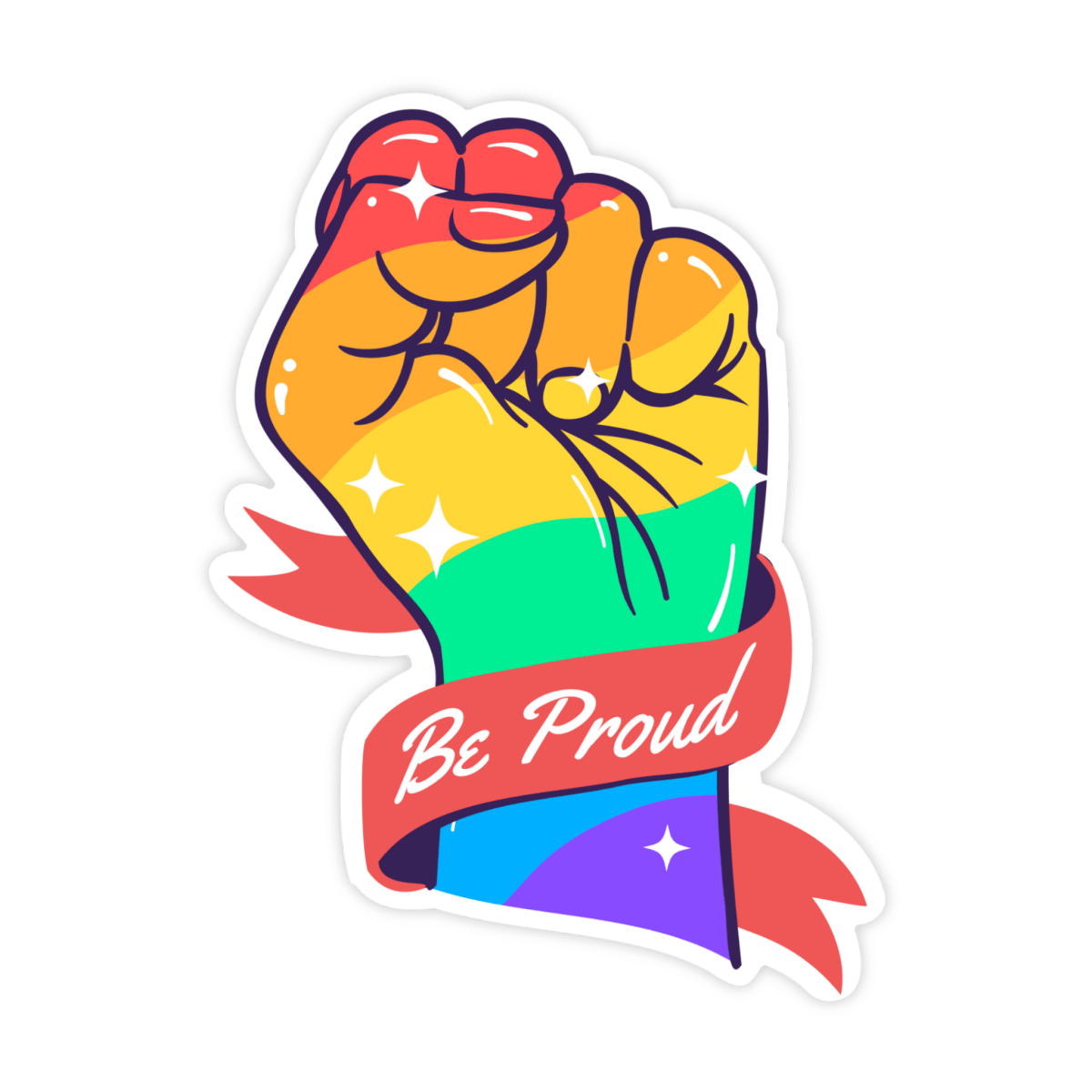 Be Proud LGBTQIA+ Pride Sticker - stickerbull