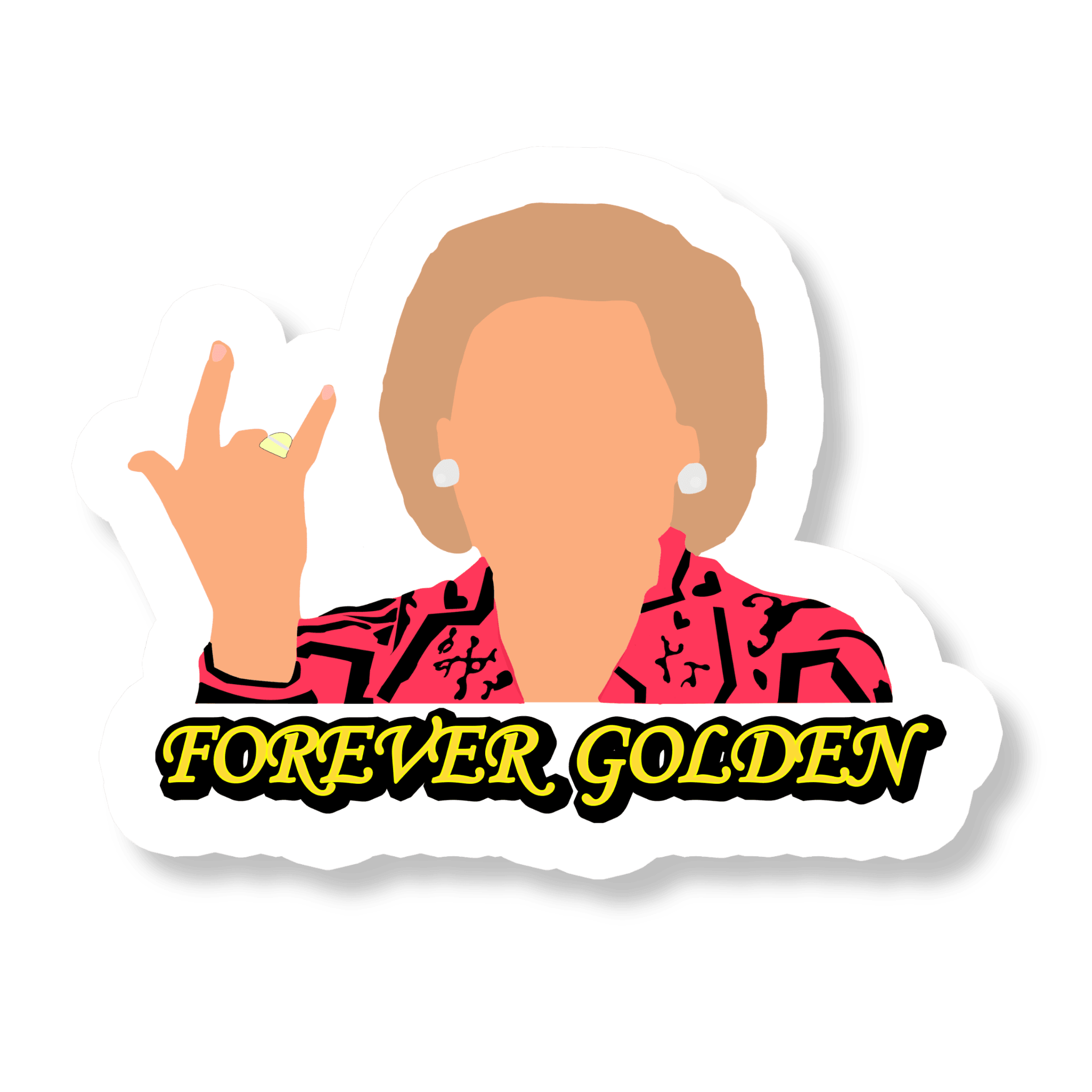 Betty White Golden Girls Forever Golden Sticker - stickerbull