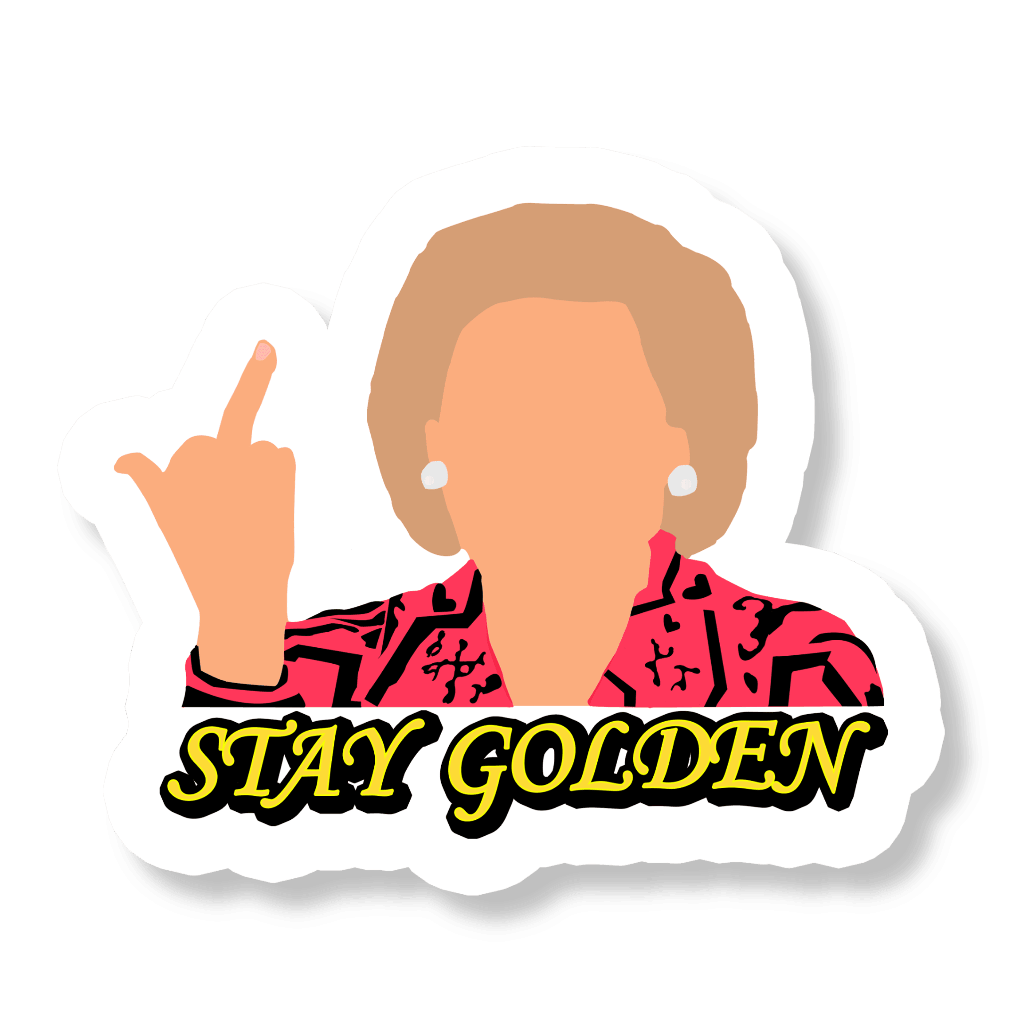 Betty White Golden Girls Stay Golden Meme Sticker - stickerbull