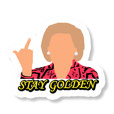 Betty White Golden Girls Stay Golden Meme Sticker - Sticker Bull, Better White Middle Finger Sticker, Meme sticker