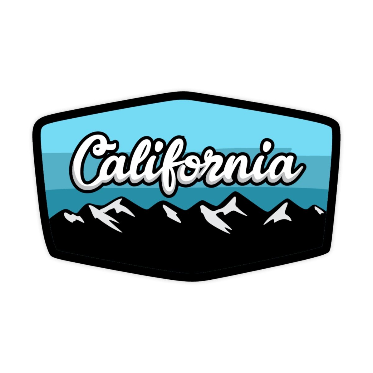 California Mountains Travel Nature Badge Sticker - stickerbull