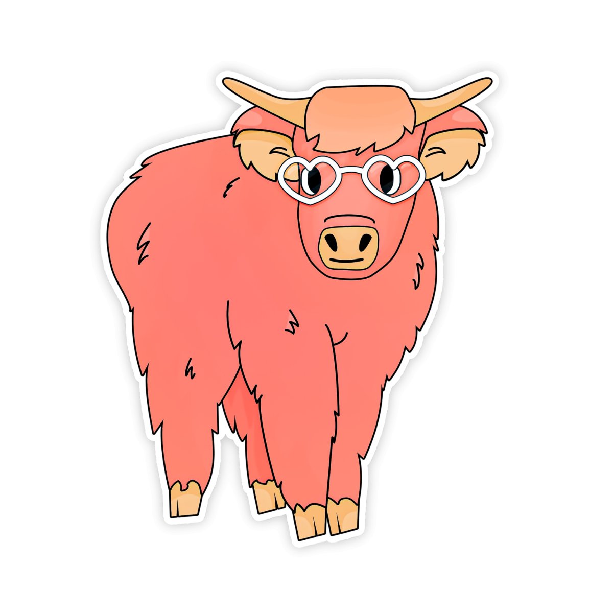 Cute Highland Cow Sticker - stickerbullCute Highland Cow StickerRetail StickerstickerbullstickerbullTaylor_PinkCow [#273]Cute Highland Cow Sticker