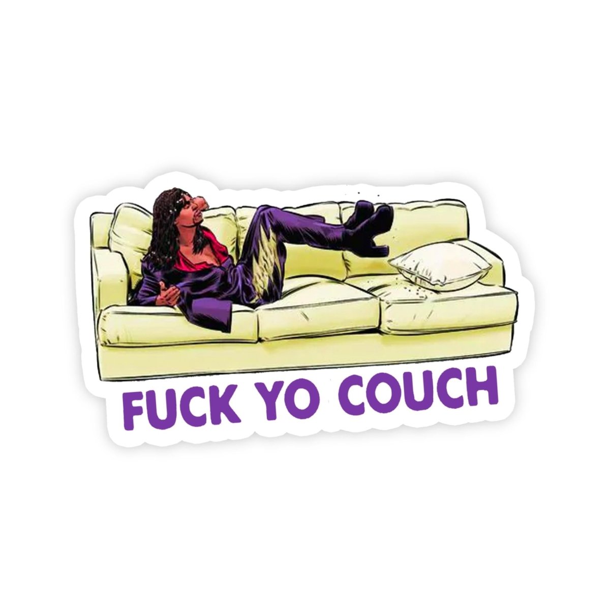 Dave Chappelle Fuck Yo Couch Sticker - stickerbull