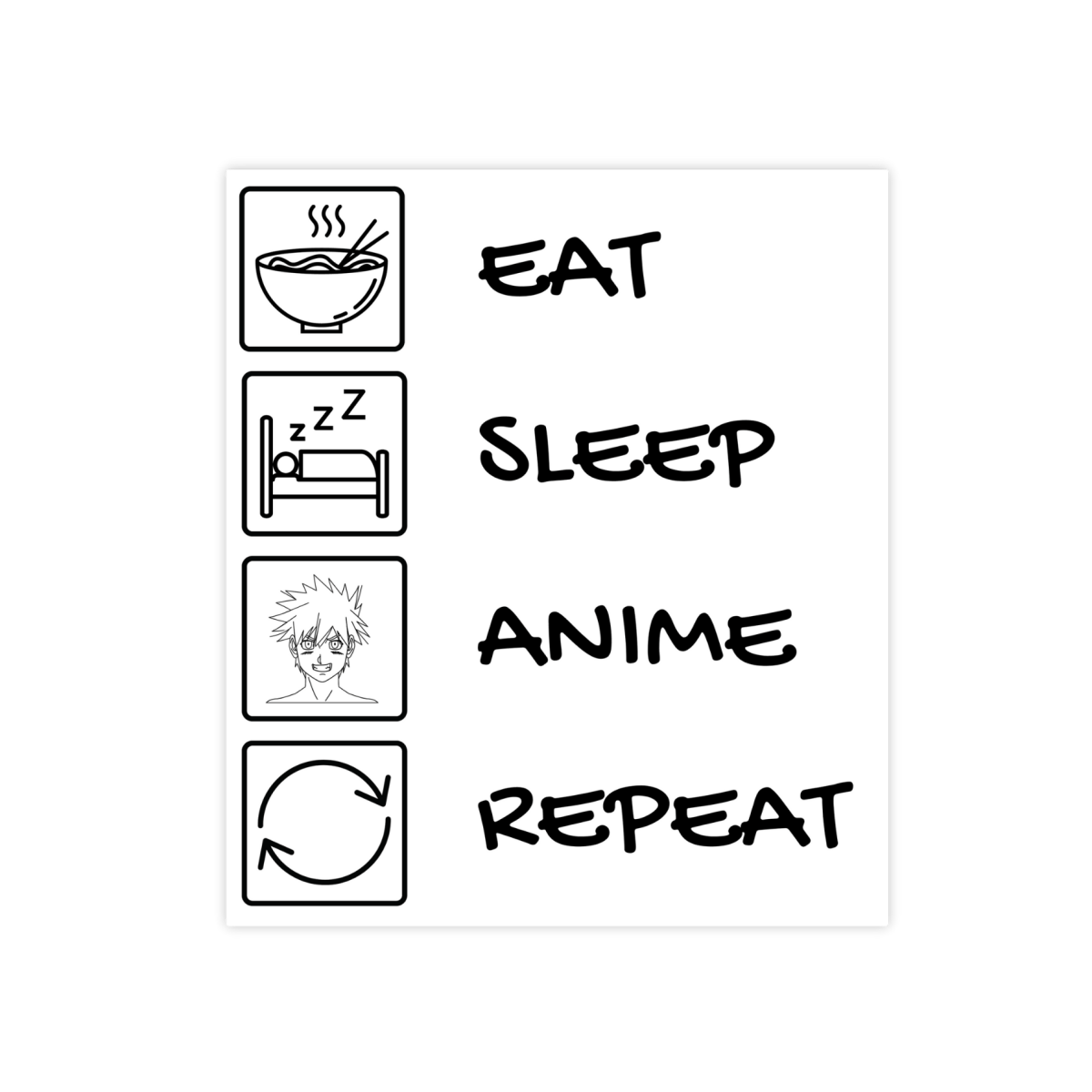 Eat Sleep Anime Repeat Sticker - stickerbullEat Sleep Anime Repeat StickerRetail StickerstickerbullstickerbullEat Sleep Anime Repeat Sticker