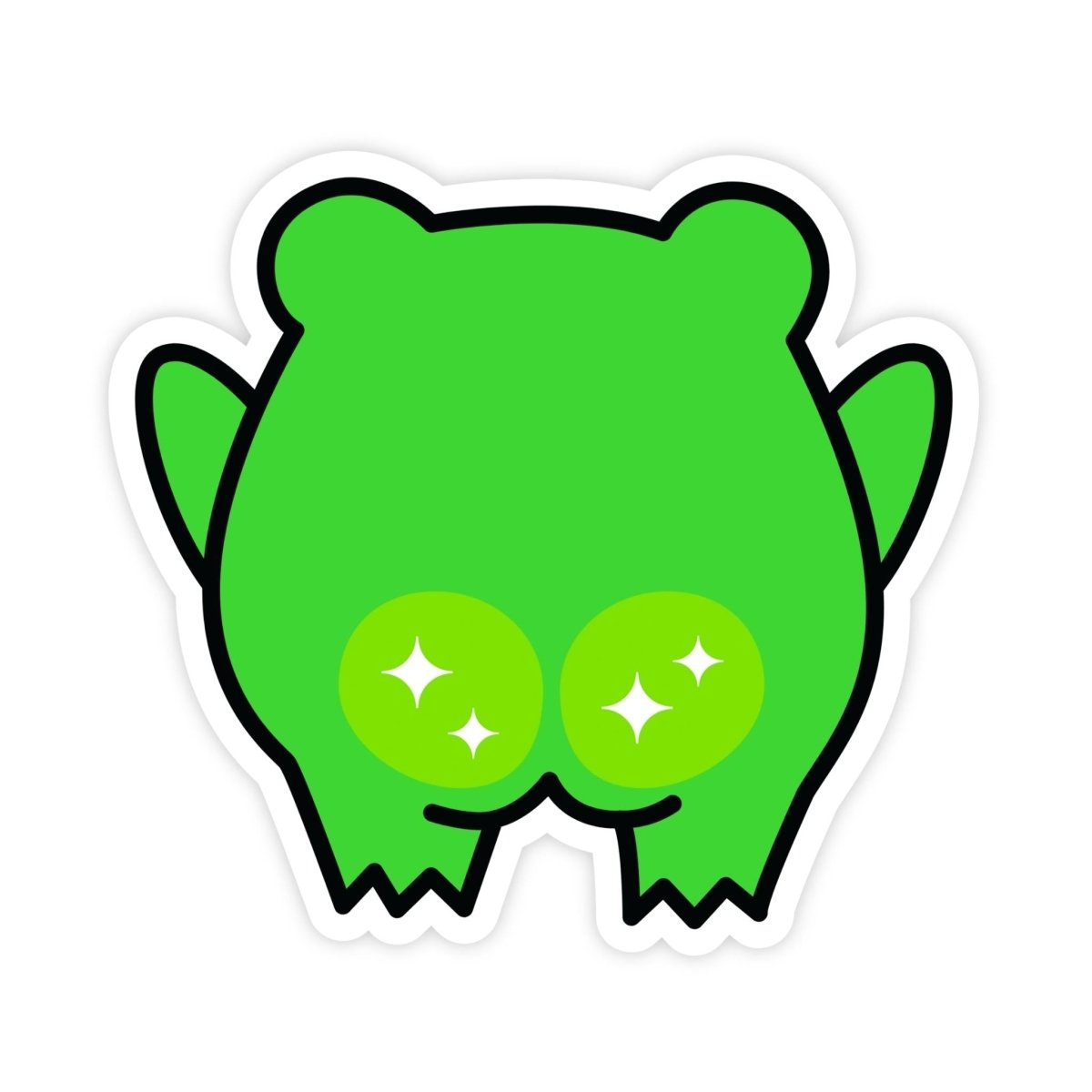 Frog Butt Cute Thiccy Frog Meme Sticker - stickerbull