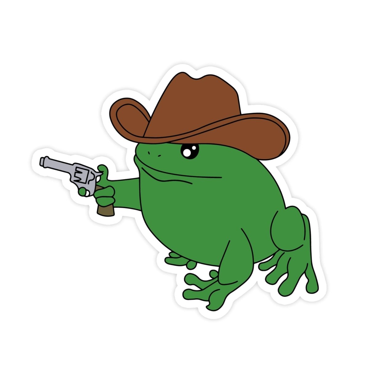 Frog With Gun Sticker - stickerbull