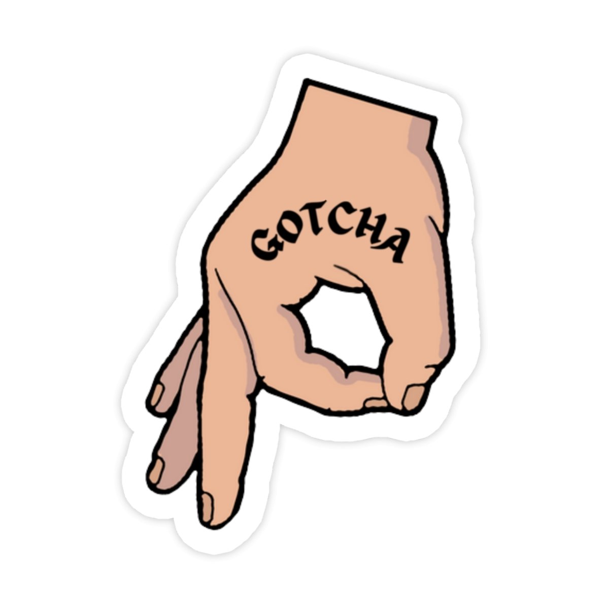 Gotcha Hand Game Meme Sticker - stickerbull