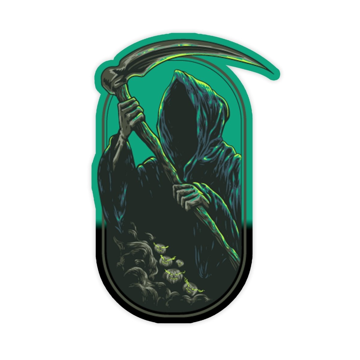 Green Grim Reaper Sticker - stickerbull