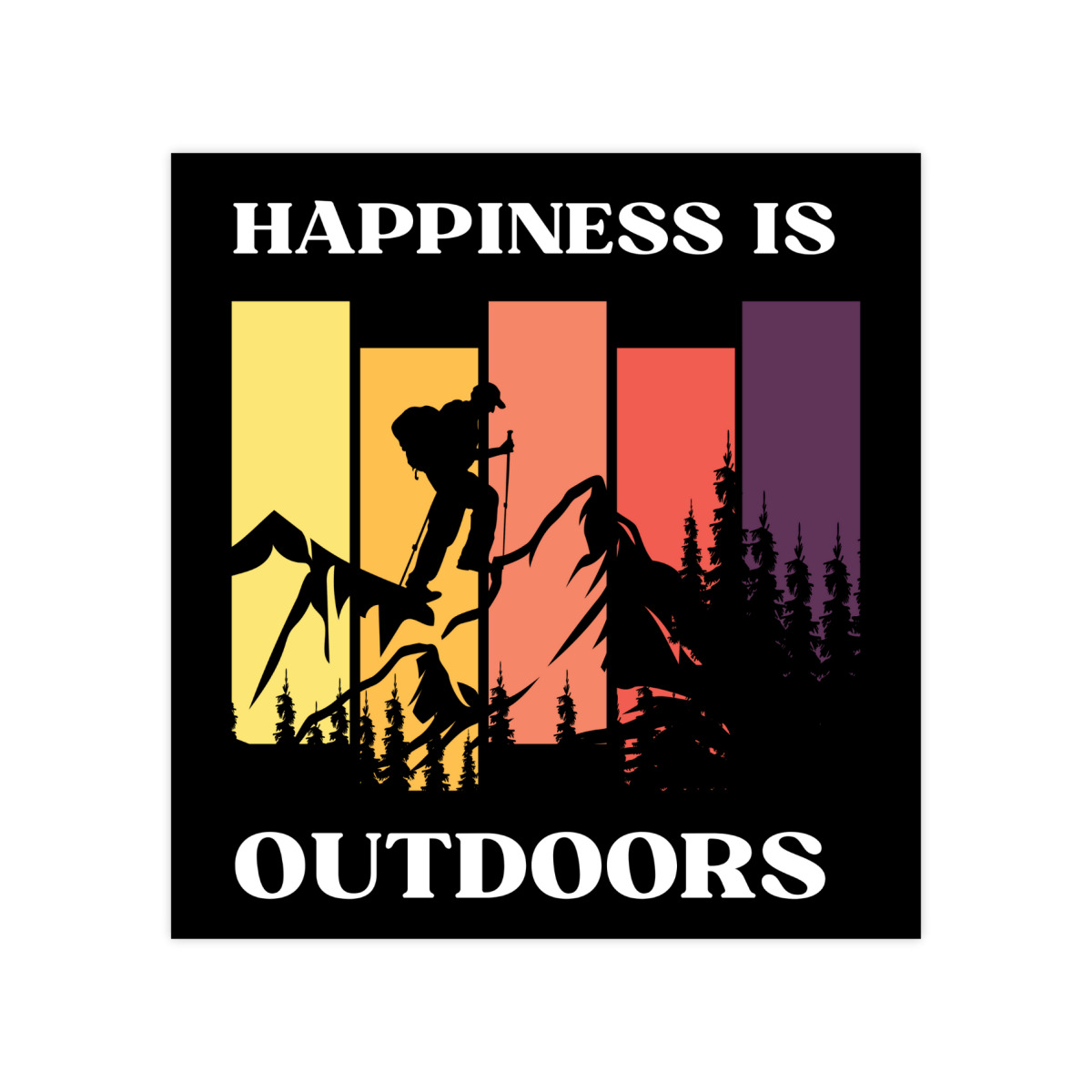 Happiness Is Outdoors Nature Sticker - stickerbull