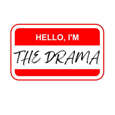 Hello I'm The Drama Funny Name Tag Sticker - stickerbullHello I'm The Drama Funny Name Tag StickerRetail StickerstickerbullstickerbullSage_TheDrama [#229]A classic name tag sticker that says "Hello I'm" and where the name would go the text reads "The Drama"