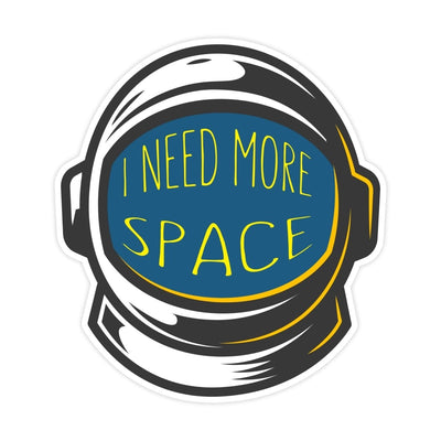 I Need More Space Mental Health Sticker - stickerbullI Need More Space Mental Health StickerRetail StickerstickerbullstickerbullSage_Need More Space [#62]Astronaut helmet saying I need more space sticker