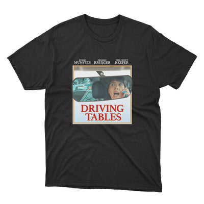 I Think You Should Leave Driving Tables Shirt - stickerbullI Think You Should Leave Driving Tables ShirtShirtsPrintifystickerbull22656815183543958188BlackSa black t - shirt with a picture of a man driving a car