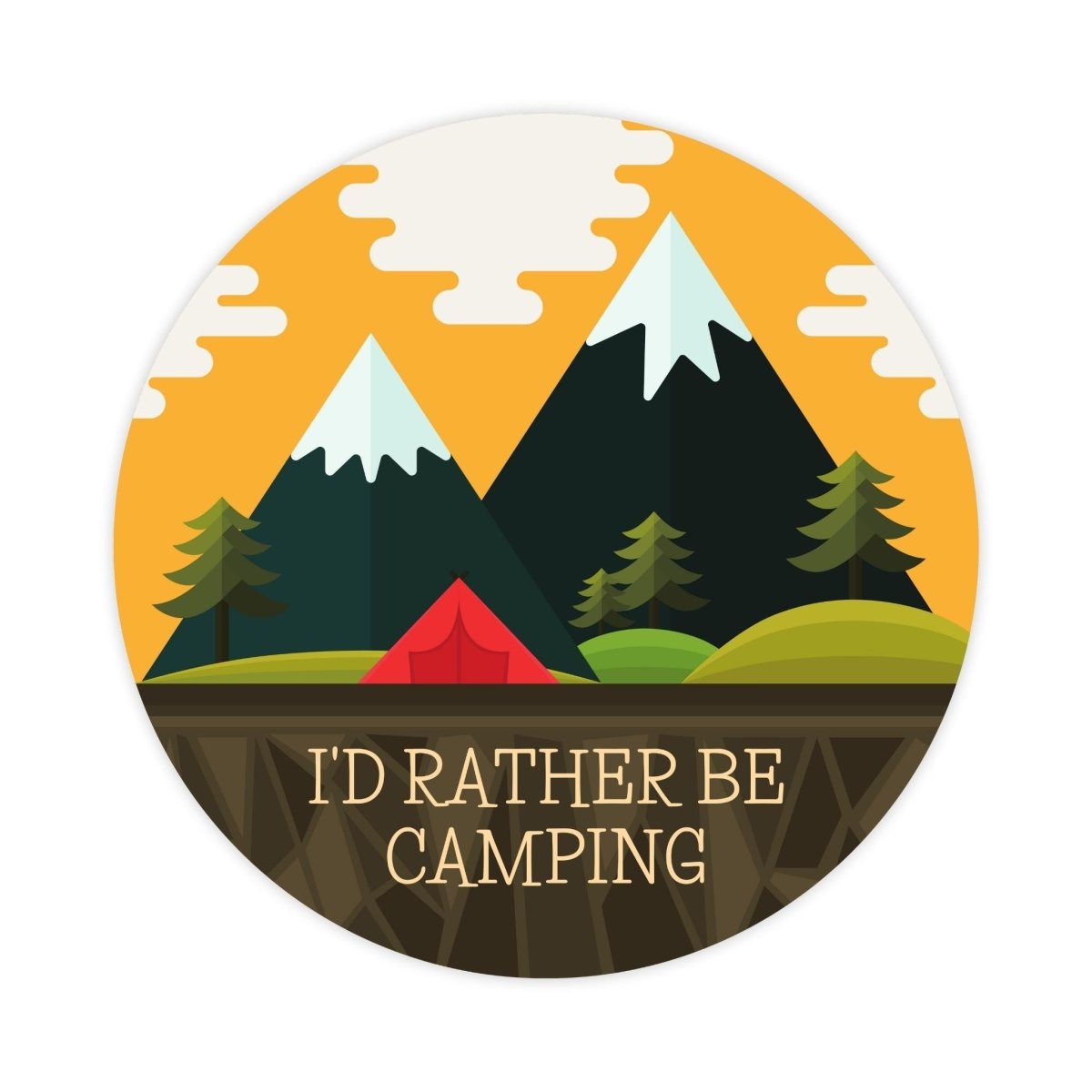 I'd Rather Be Camping Sticker - stickerbull