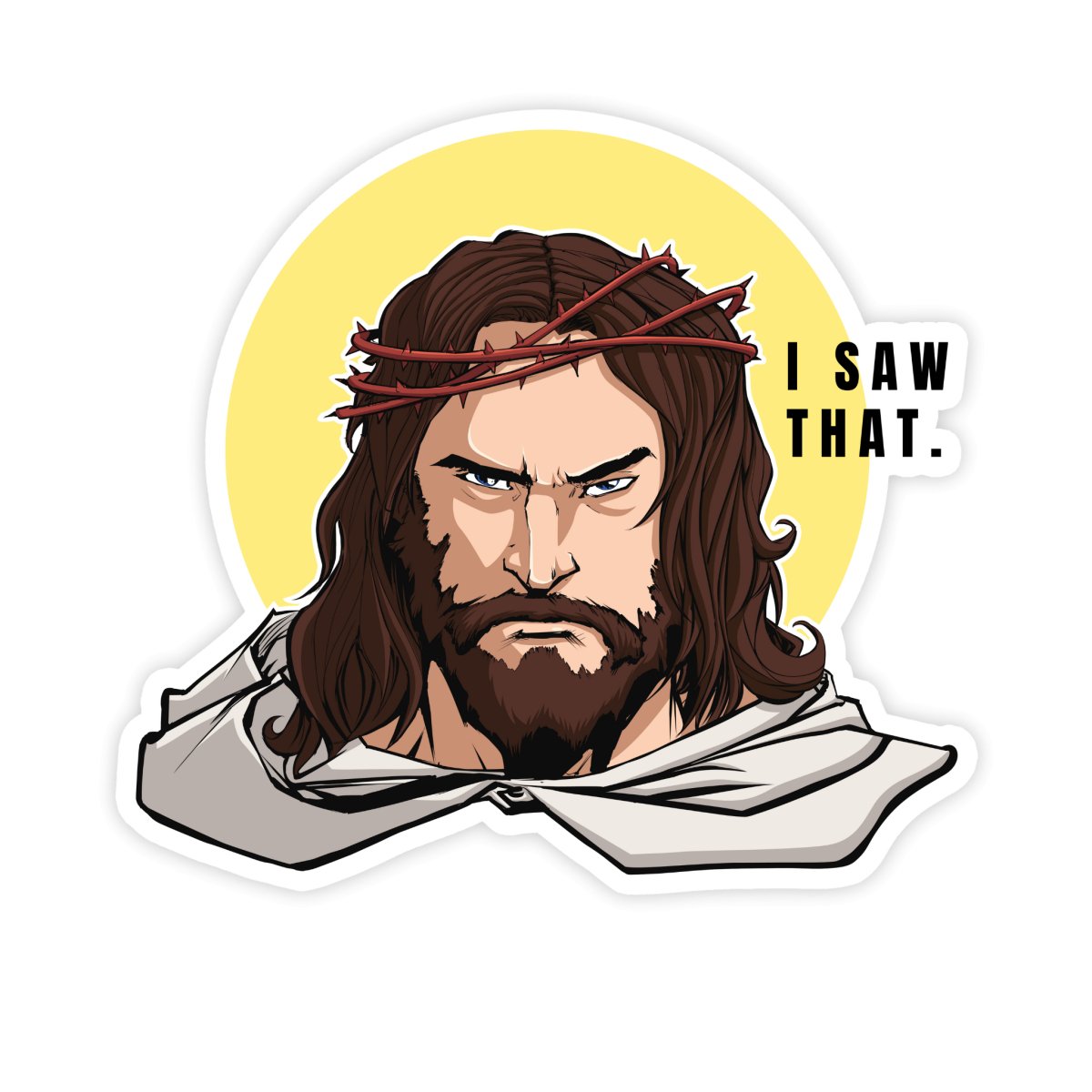 Jesus "I Saw That" Sticker - stickerbullJesus "I Saw That" StickerRetail StickerstickerbullstickerbullSage_I Saw That [#31]Jesus "I Saw That" Sticker