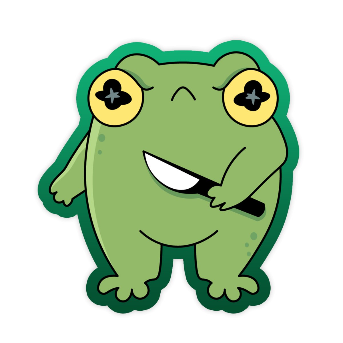 Killer Frog With Knife Sticker - stickerbull