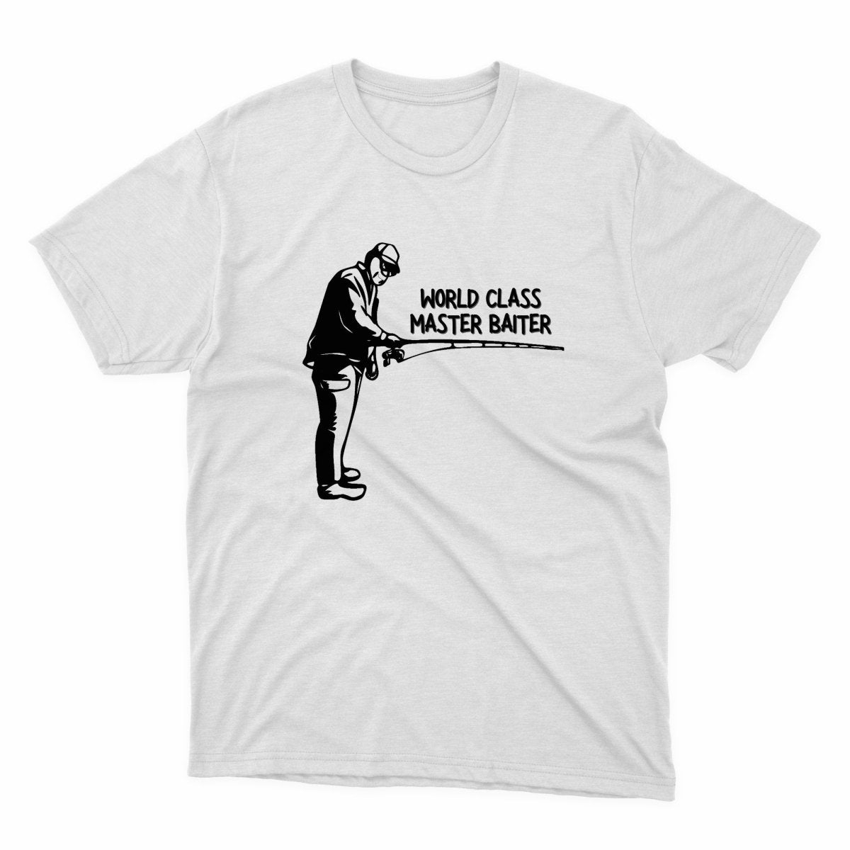 Master Baiter Guy Shirt - stickerbullMaster Baiter Guy ShirtShirtsPrintifystickerbull61281592084665356591WhiteSa white t - shirt with a black and white image of a man holding a