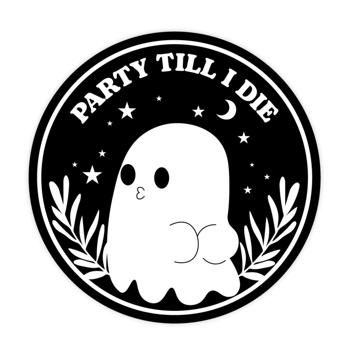 Party Till I Die Halloween Party Sticker - stickerbull