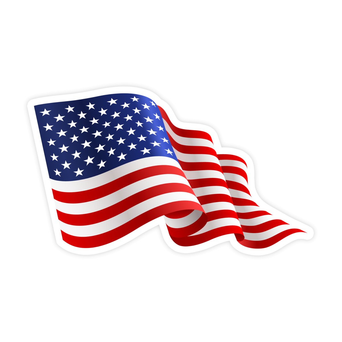 Patriotic American Flag Sticker - stickerbull