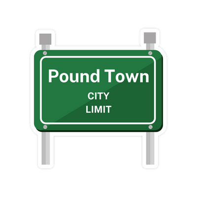Pound Town City Limit Funny Sign Sticker - stickerbullPound Town City Limit Funny Sign StickerRetail StickerstickerbullstickerbullPoundCity_#137Pound Town City Limit Funny Sign Sticker