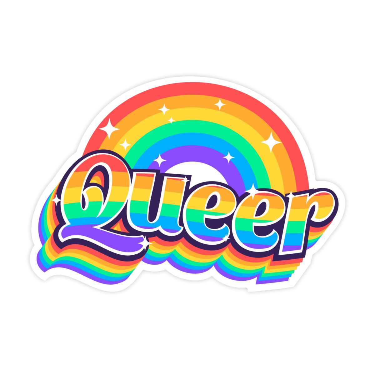 Queer Rainbow LGBTQIA+ Support Pride Sticker - stickerbull