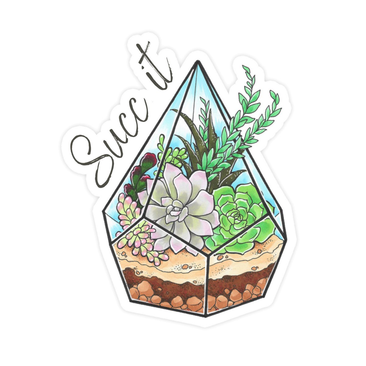 Sassy "Succ It" Succulent Cactus Sticker - stickerbullSassy "Succ It" Succulent Cactus StickerRetail StickerstickerbullstickerbullSage_SassySucc [#190]Sassy "Succ It" Succulent Cactus Sticker