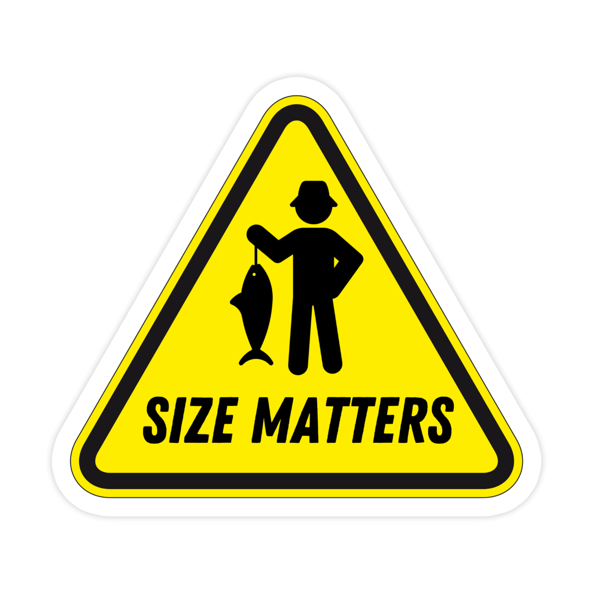 Size Matters Funny Fishing Sticker - stickerbull