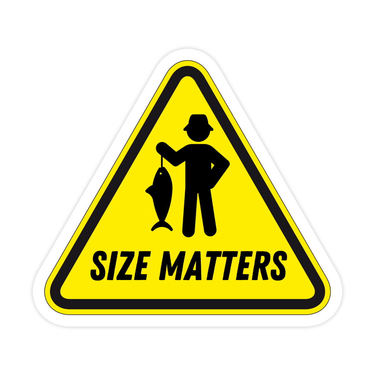 Size Matters Sticker  Catch Humor with Your Fishing Gear