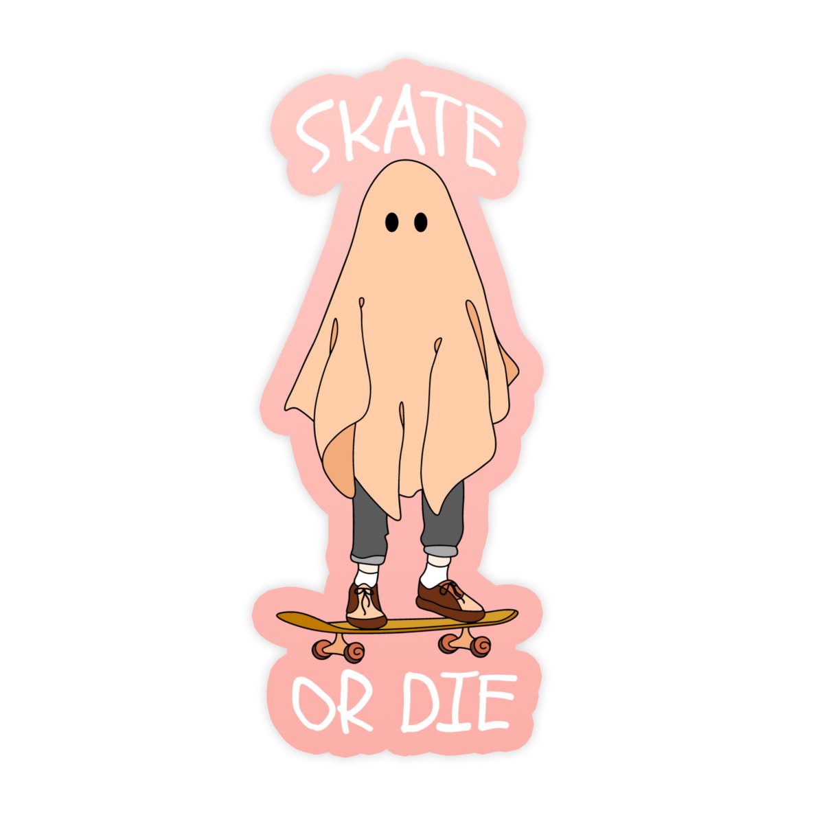 Skate Or Die Halloween Sticker - stickerbull