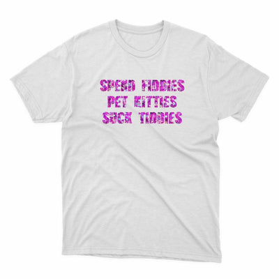 Spend Fiddies Suck Tiddies Shirt - stickerbullSpend Fiddies Suck Tiddies ShirtShirtsPrintifystickerbull28860562521335716967WhiteSa white t - shirt with pink writing on it