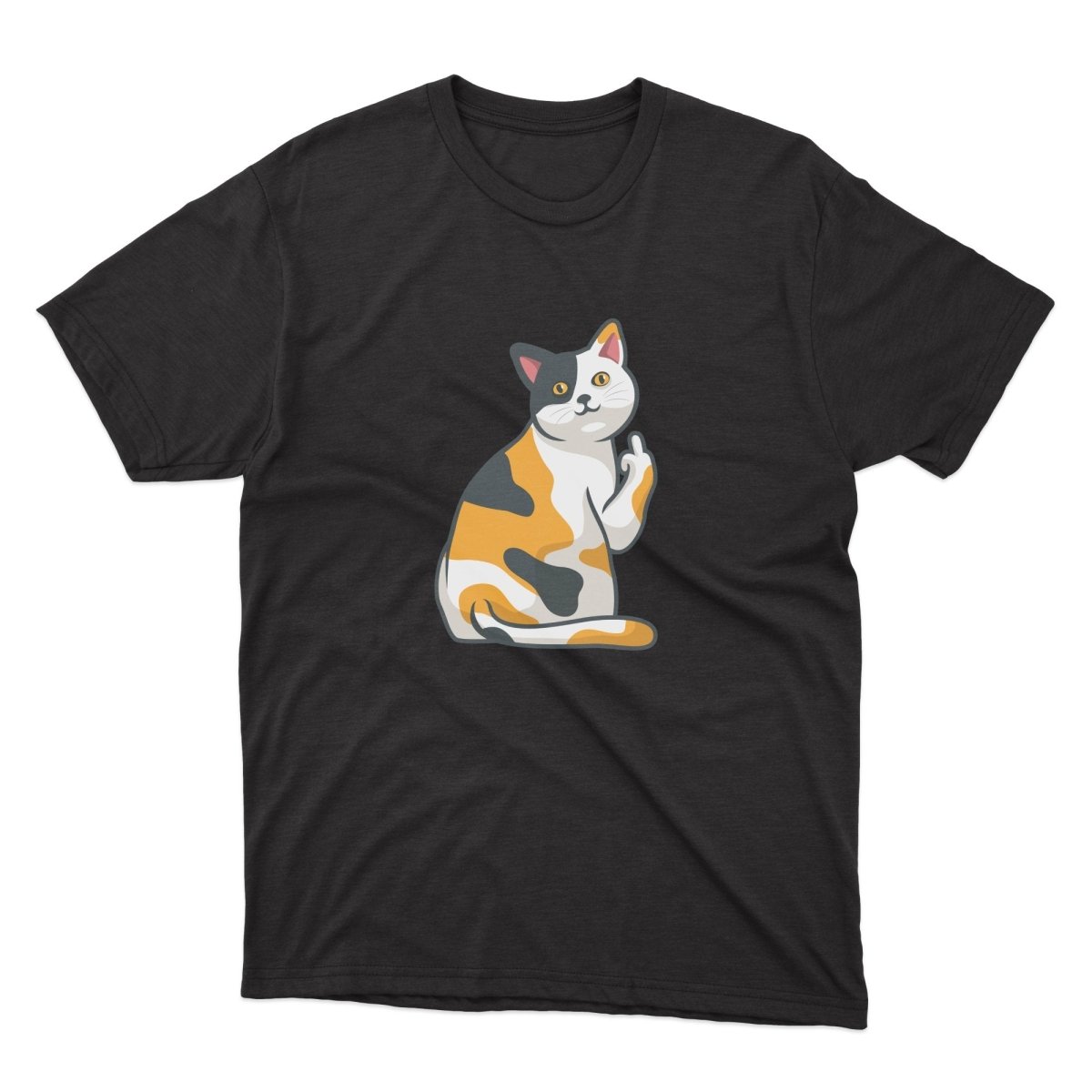 Tabby Cat Flipping Off Shirt - stickerbullTabby Cat Flipping Off ShirtShirtsPrintifystickerbull19285746687716223943BlackSa black t - shirt with an orange and white cat on it